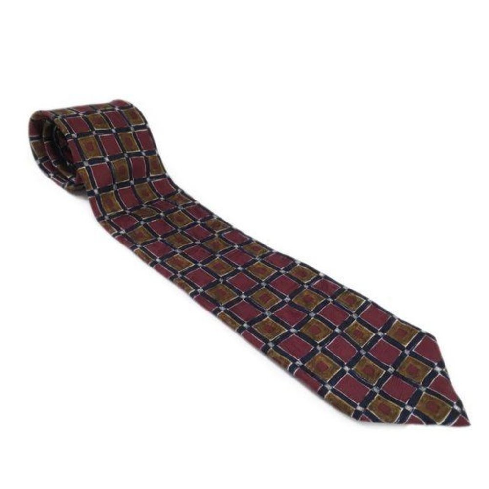 Vintage Ferrell Reed Silk Square Print Men's Tie